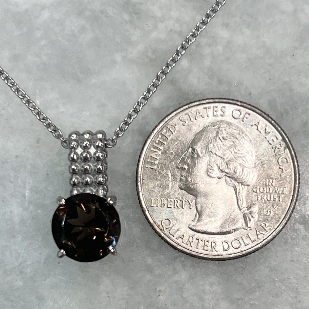 VALUE BUY Brazilian Smoky Quartz Silver Pendant 20” Necklace PRICE FIRM - Picture 13 of 13